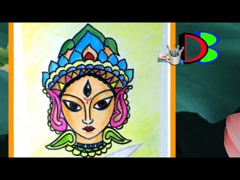 How to draw Maa Durga Face for beginners | Step by step Durga Drawing | Nabaratri Special Drawing Video