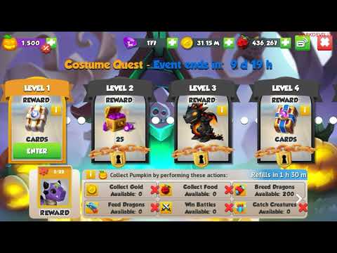 DRAGON MANIA LEGENDS - COSTUME QUEST LEVEL 1 COMPLETED