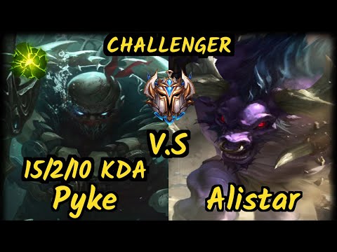Tinowns (PYKE) vs ALISTAR - 15/2/10 KDA BOTTOM SUPPORT CHALLENGER GAMEPLAY - BR