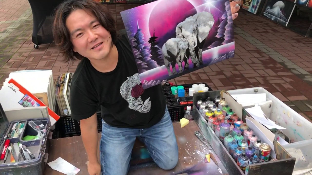 Spray Speed Painting artist cala mallorca