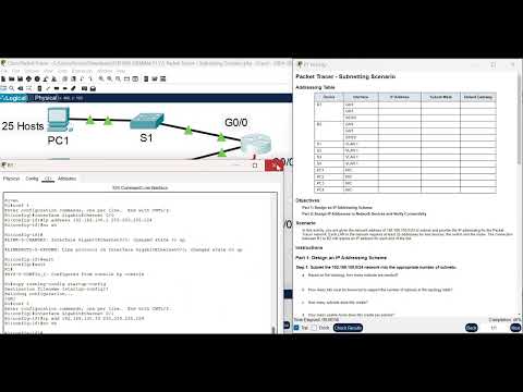 11.7.5 Packet Tracer  - Subnetting Scenario
