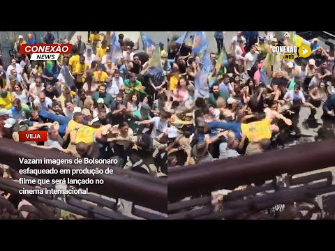 Vídeo: Vazam imagens de Bolsonaro esfaqueado em produção de filme que será lançado no cinema internacional.