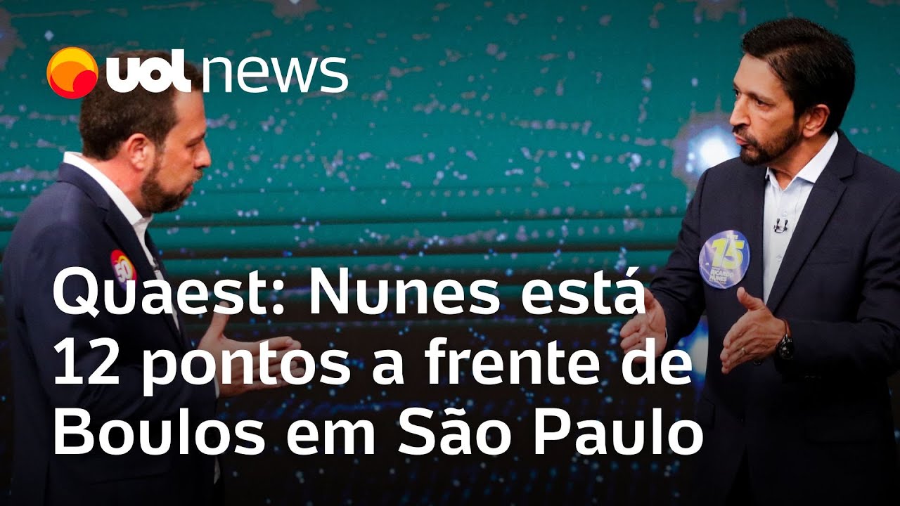 Eleição em SP: Nunes tem 45% das intenções de voto; Boulos, 33%, segundo pesquisa Quaest