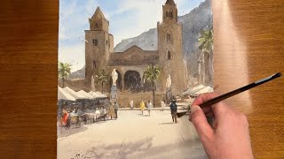 Watch Me Paint Sicily's Most Beautiful Town in Watercolor