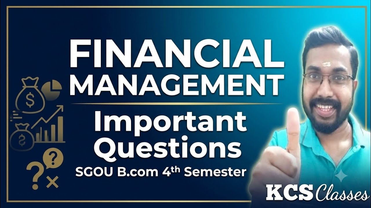 Financial Management|Important Questions 🔥| SGOU B.com 4th Semester FYUGP