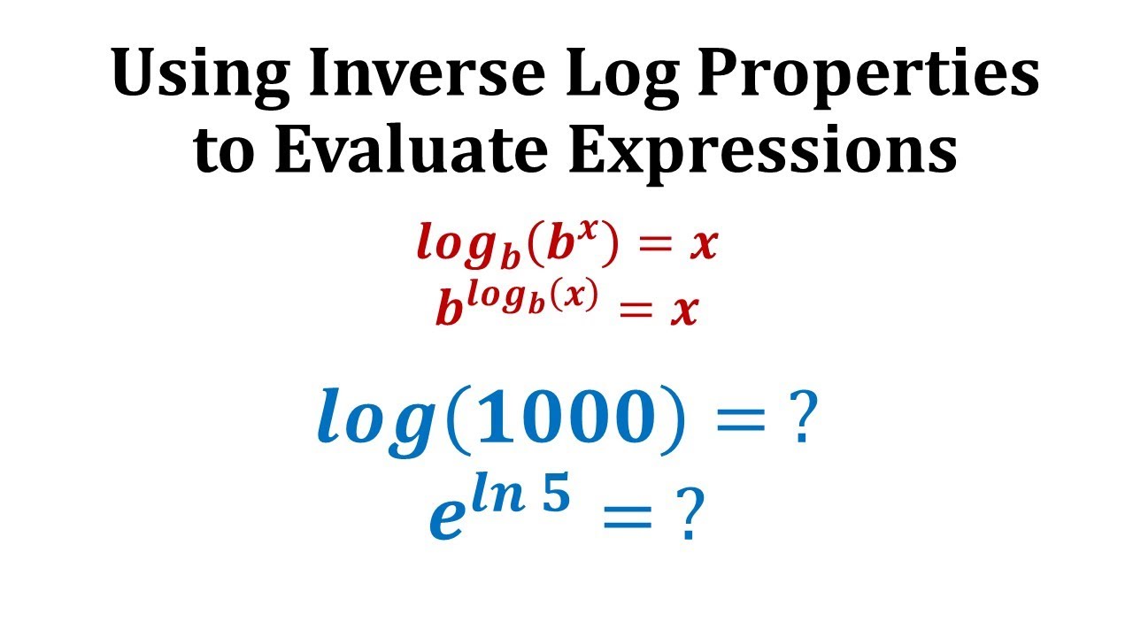 Using the Inverse Property of Logarithms and Exponentials to Evaluate Expressions