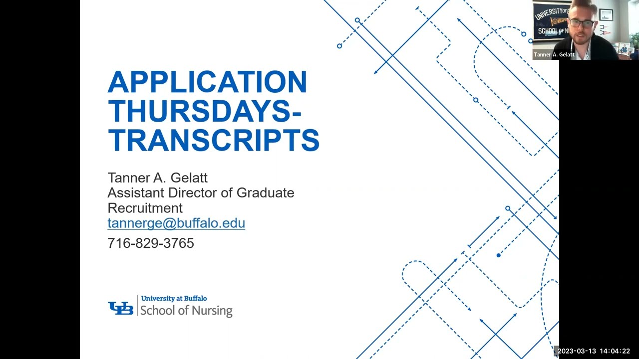 Application Thursdays: Transcripts presentation title screen.