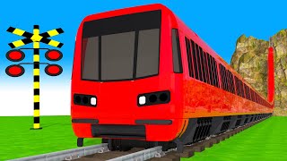 【踏切アニメ】あぶない電車 vs Fast Train| Fumikiri 3D Railroad Crossing Animation #1