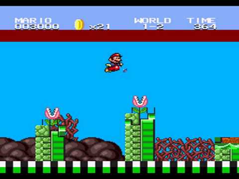Super Mario 2 1998 (SEGA Genesis Bootleg): Glitched tilesets by activating level modifiers mid-level
