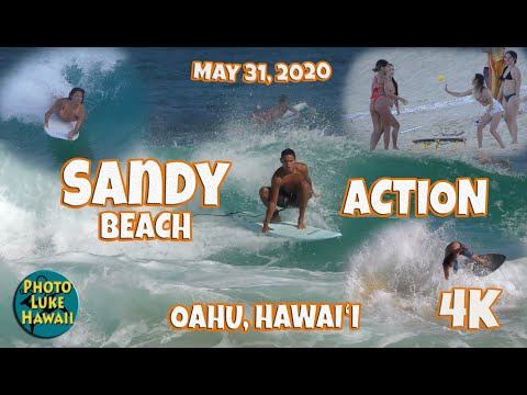 Sandy Beach Action May 31, 2020 Oahu Hawaii Beaches Surfing Bodyboarding Skimboarding Bodysurfing