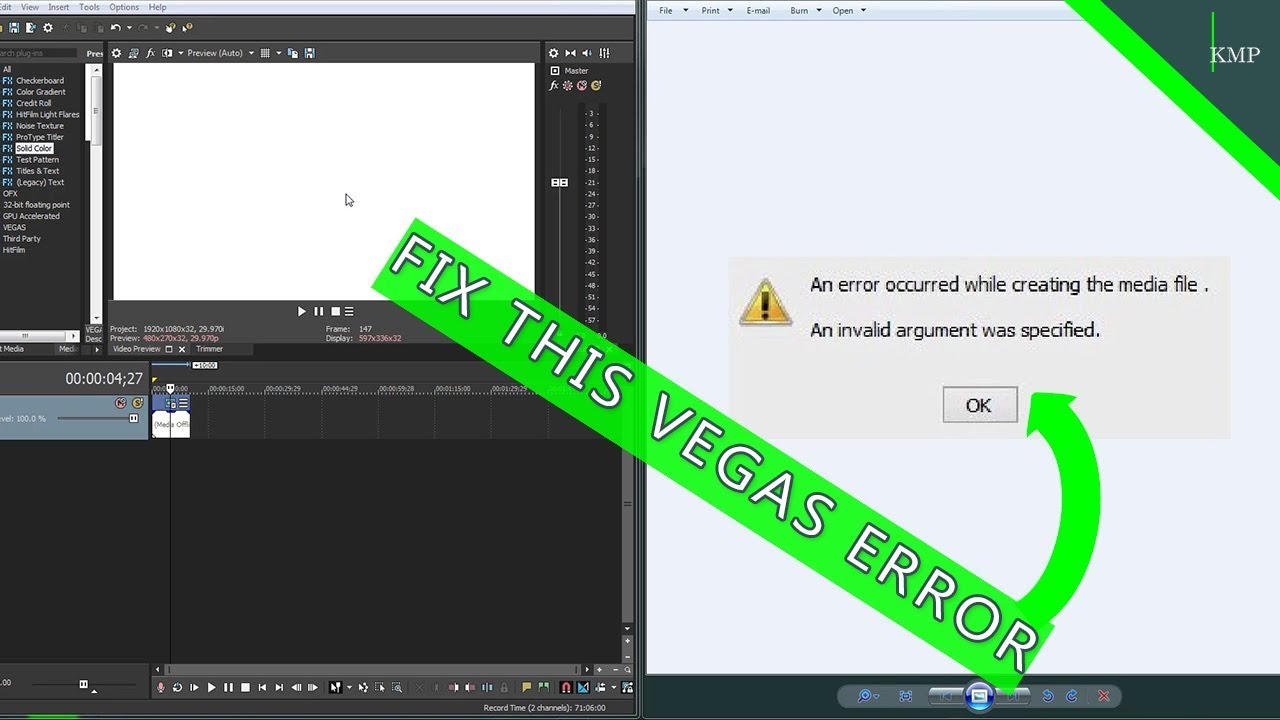 <h1 class=title>SONY/MAGIX VEGAS 15 | FIX RENDER ERROR - “An Invalid Argument Was Specified.”</h1>
