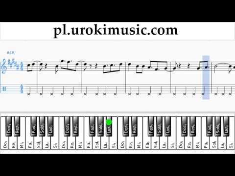 Jak Grać Na Fortepianie (prawa ręka) David Guetta, Justin Bieber - 2U Tabulatura Lekcje Część 2 um