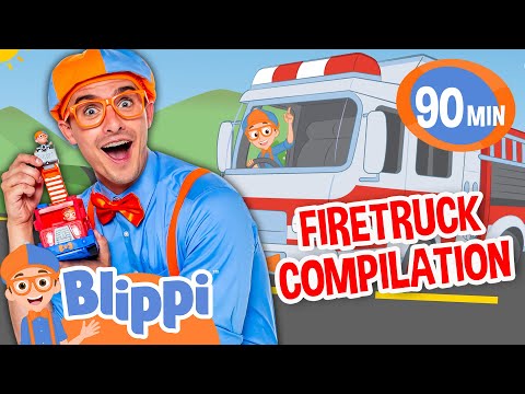 Blippi's Best Firetruck Compilation 🚒 Fire Trucks for Kids | Educational Videos for Kids