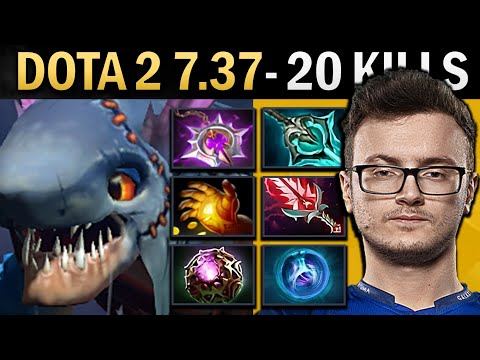 Slark Gameplay Miracle with 20 Kills and Midas - Dota 7.37