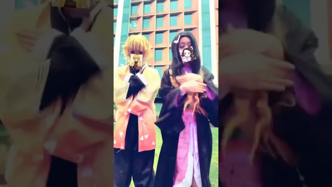 Zenitsu and Nezuko duo 🥹‼️#cosplay #demonslayer #cosplayer #costume #zenitsu #nezuko