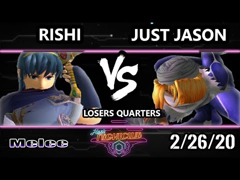 Hax’s Nightclub S1E9 Losers Quarters - Rishi (Marth) Vs. Just Jason (Sheik) Smash Melee - SSBM