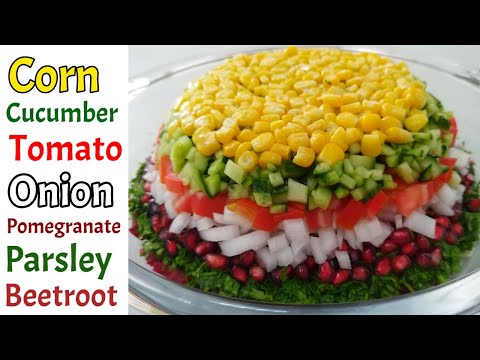 Seven Layer Mix Chopped Salad Recipe || How To Make Seven Layer Salad || Healthy Fresh Salad Recipes