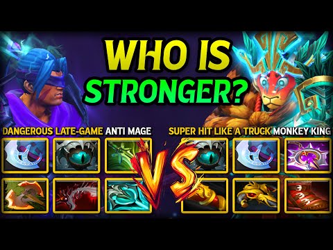 WHO IS STRONGER? | Dangerous Late-Game Carry Anti Mage Vs. Super Hit Like A Truck Monkey King DotA 2