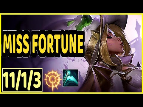 XDSMILEY (MISS FORTUNE) - 11/1/3 KDA BOTTOM ADC GAMEPLAY - EUW Ranked DIAMOND