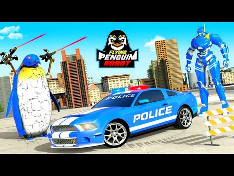 Flying Car Robot Transform Game: Police Robot Car Transformation - Android Gameplay