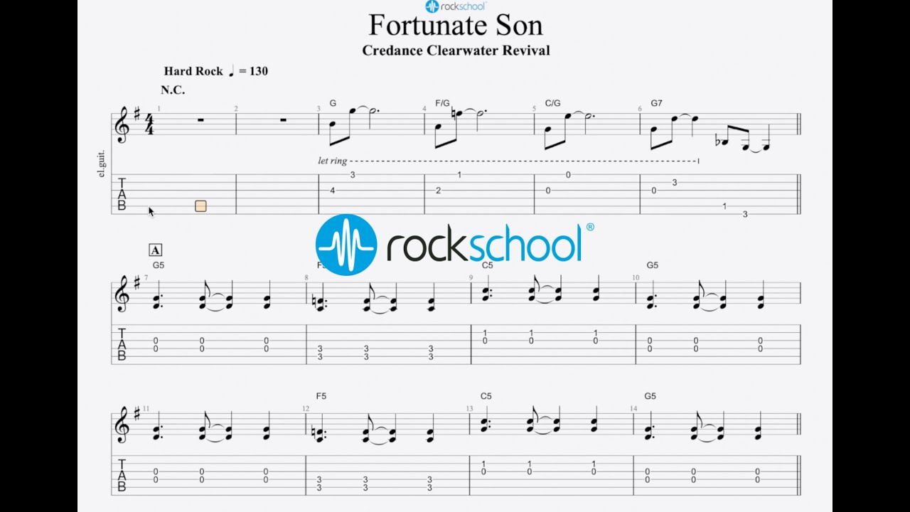 Fortunate Son - Credence Clearwater Revival Rockschool 2024 Debut Electric Guitar