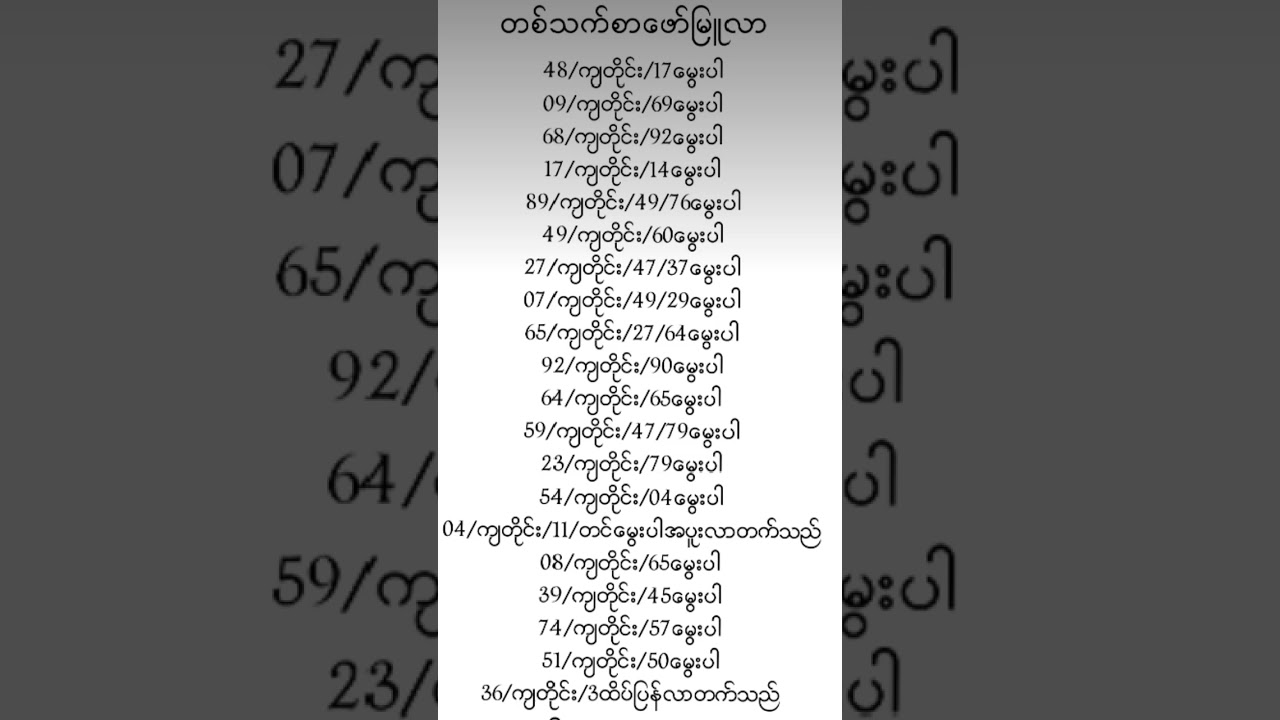 2D ဖော်မြူလာ #2d  #2d3d #2d3dmyanmar #2dlive