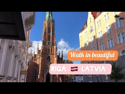 Latvia 🇱🇻 Riga Sunny ☀️ Colourful Autumn 🍂 Walk