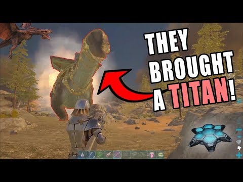 They brought a TITAN to hunt us down! | ARK Official Server