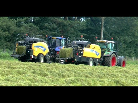 TWO Big Square Balers on the Haylage.  With Free Rake!