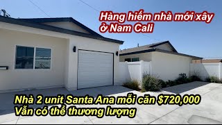 Hàng hiếm nhà mới xây Nam Cali | Nhà 2 units ở Santa Ana mỗi căn $720,000 vẫn có thể thương lượng