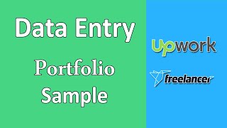 Training Video Gallery 3 Top Data Entry Portfolio Samples for Upwork and Freelancer