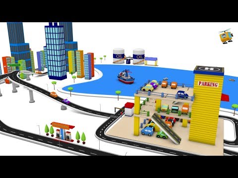 Car cartoon - Cars for kids - City Parking for children - Cartoon Cars - Toy Factory