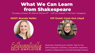 LIVESTREAM: "What We Can Learn from Shakespeare" with Carol Ann Lloyd