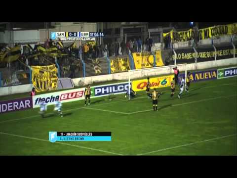 Gol de Susvielles. Santamarina 0 - Guillermo Brown 1. Fecha 30. Primera B Nacional 2015. FPT: