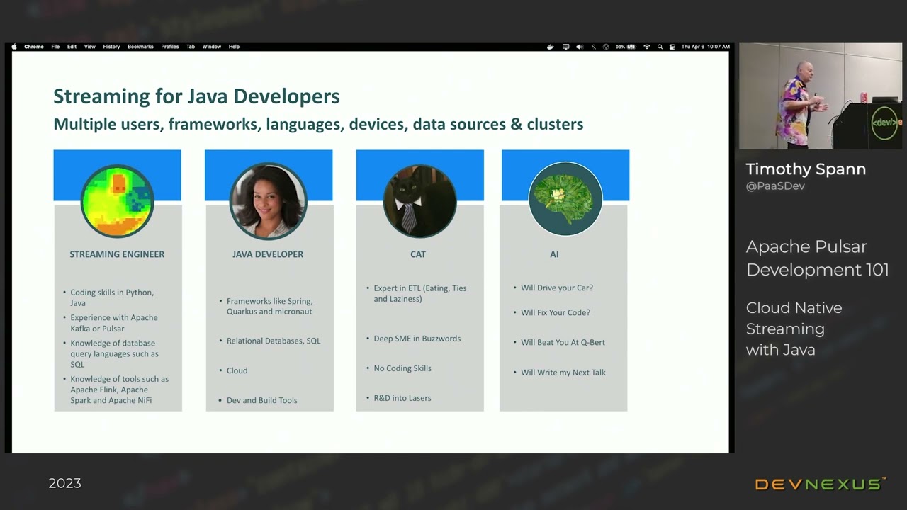 Devnexus 2023 - Apache Pulsar Development 101 - Timothy Spann