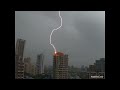 Mumbai Lighting Thunder Storm Fall Strike On Building Tower Lighting Tower Mumbai Thunder Strike