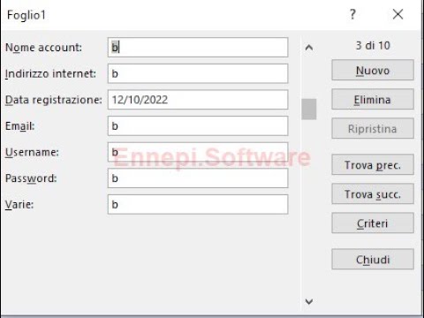 Creiamo un database con Excel provvisto dei tasti di gestione