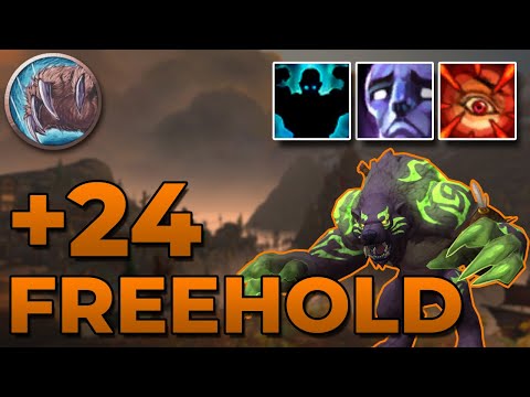 Guardian Druid M+ 24 Freehold Fortified | 88.9k Overall | 10.1  WoW Dragonflight