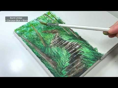 Stairs of Flowers 💐 / Easy Acrylic Painting Tutorial For Beginners Step By Step #246