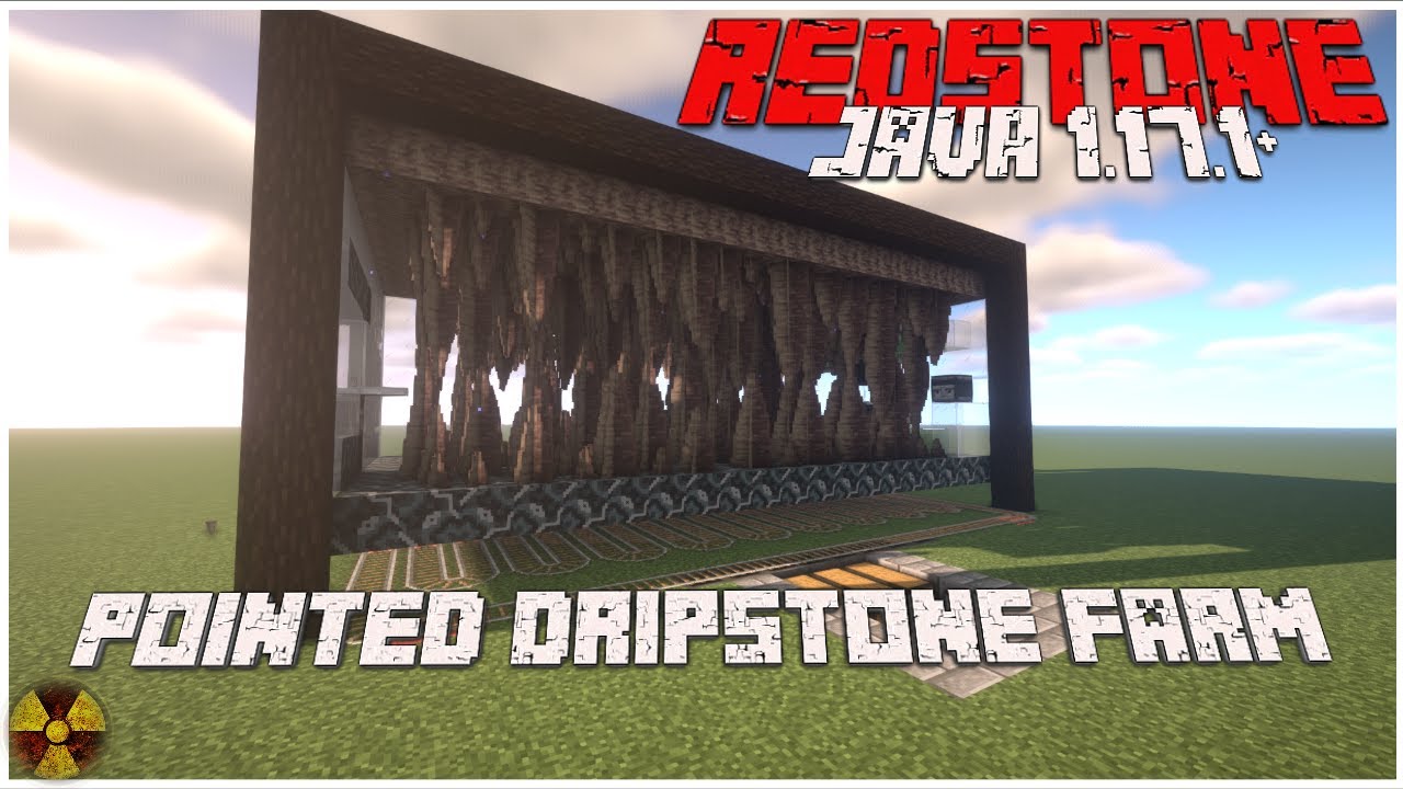 Automatic Pointed Dripstone Farm in Minecraft | Redstone Java 1.17.1+ | Easy AFK Farm!