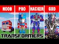 Minecraft NOOB vs PRO vs HACKER vs GOD: OPTIMUS PRIME TRANSFORMERS BUILD CHALLENGE in Minecraft