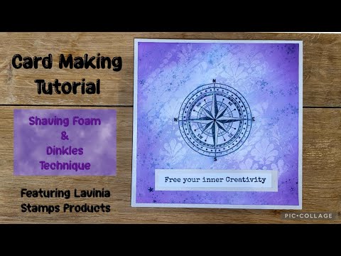 Card Making Tutorial- Shaving Foam & Dinkles Technique- Featuring Lavinia Stamps Products