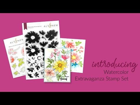Beautiful Watercolor Extravaganza Floral Layering Stamp Set for Card Making