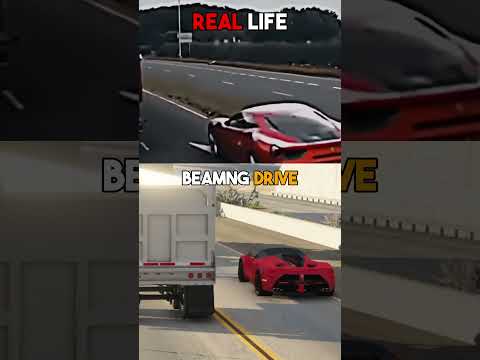 10000 IQ 💥 Sigma Ferrari Real life VS Beamng Flashbacks⚡🚘  #beamdrive  #cargame
