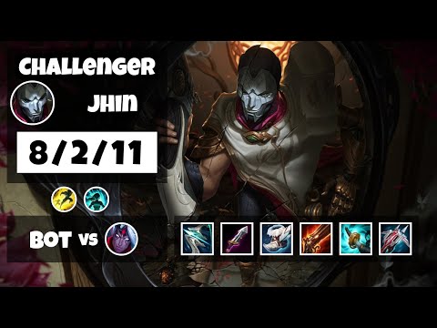 Jhin Bot Lane 11.17 Challenger Gameplay Replay S11 (8/2/11) - NA