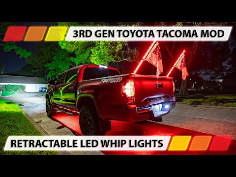 Installing CRAZY BRIGHT LED Whip Lights Onto My Toyota Tacoma! - Nilight