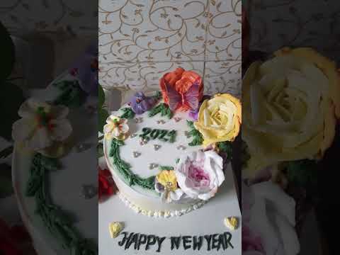new year cake 2024 #youtubeshorts #cake #viral #cakerecipe #food #newyear