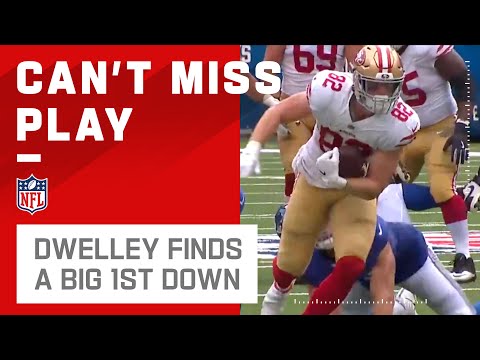 Ross Dwelley Breaking Tackles on 14-Yd Reception