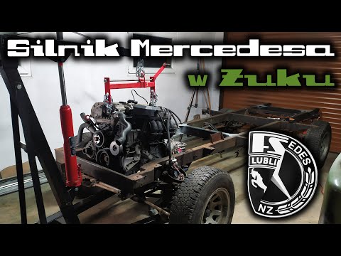 MOUNTING THE ENGINE IN THE FRAME AND A NEW GEARBOX FROM A W124 - i.e. Mercedes M111 in Żuk - ŻUK ...