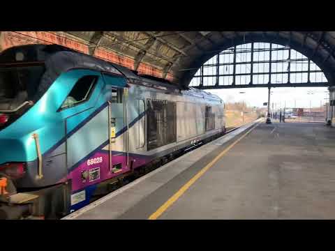 TPE Class 68028 passes Darlington on Leeds Balm Road to Tyne Yard 15/03/21